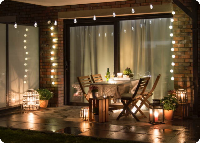 T-LED terasa s osvětlením