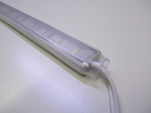 LED pásek s bužírkou po nahřátí.