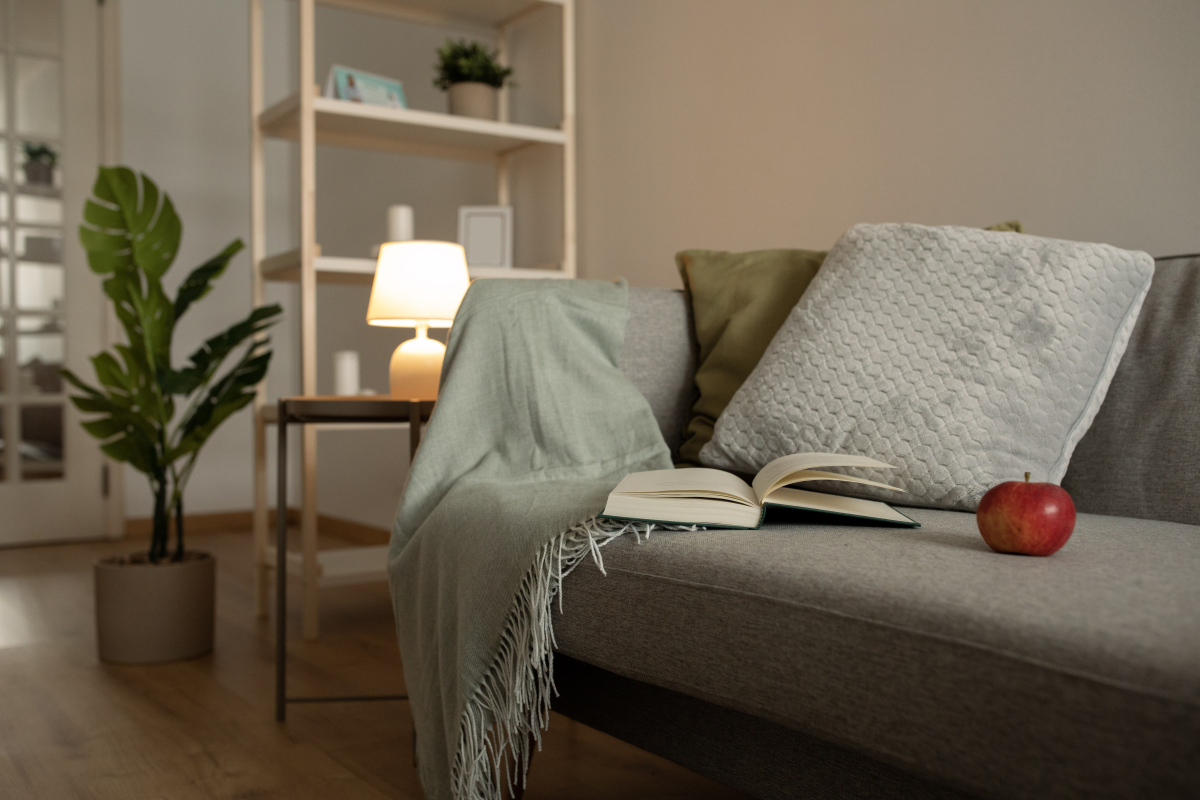 Čtecí koutek v obývacím pokoji