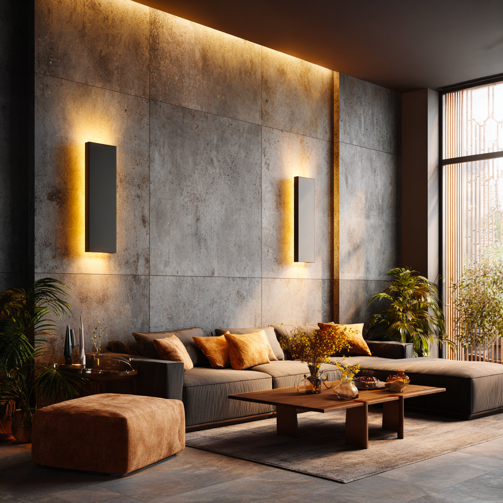Designová nástěnná svítidla LED v moderním obývacím pokoji