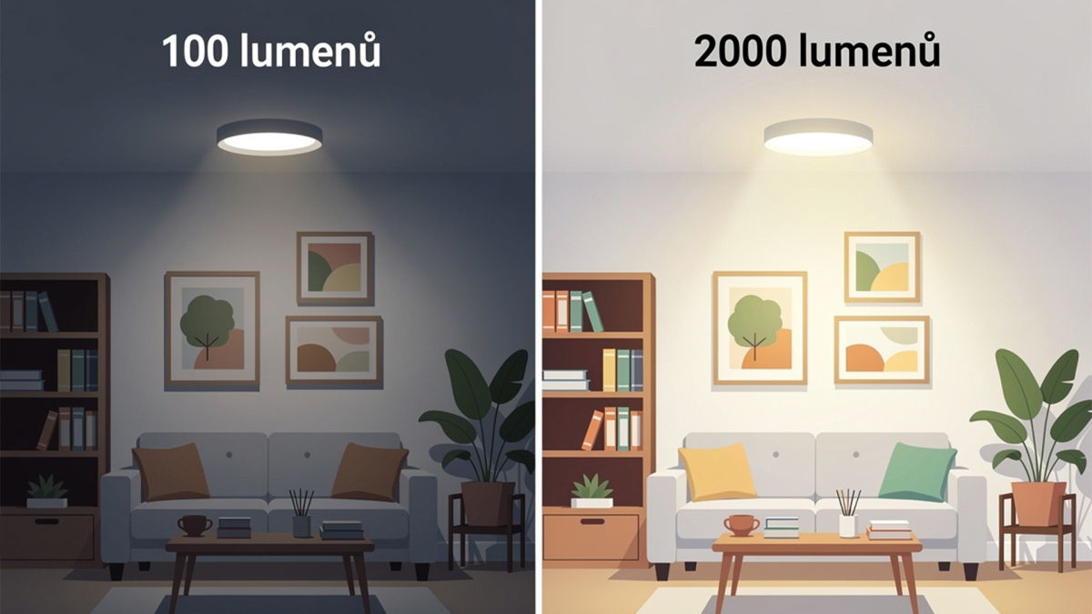Porovnání 100 lumenů vs. 2000 lumenů